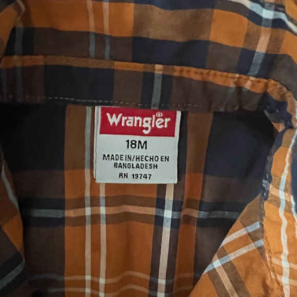 18 month rust/navy plaid shirt with pants - Picture 3 of 3